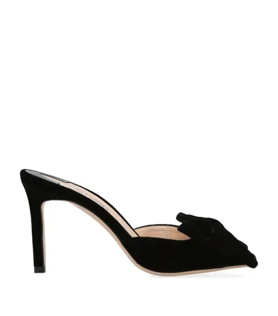 Tom Ford Velvet Bow Mules 85 In Black