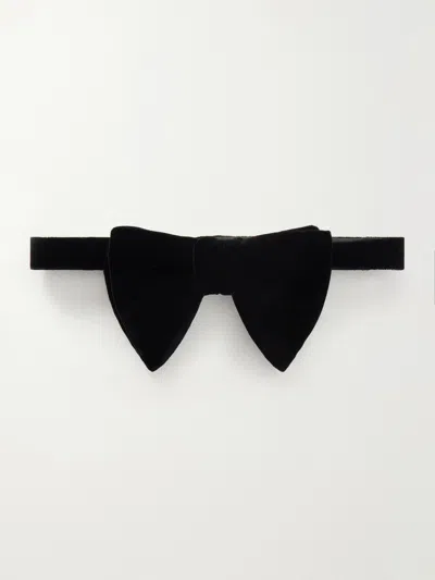 Tom Ford Velvet Strap Bowtie In Black