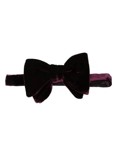 Tom Ford Velvet Bow Tie In Purple