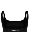 Tom Ford Stretch Lustrous Velour Signature Bralette Clothing In Blue