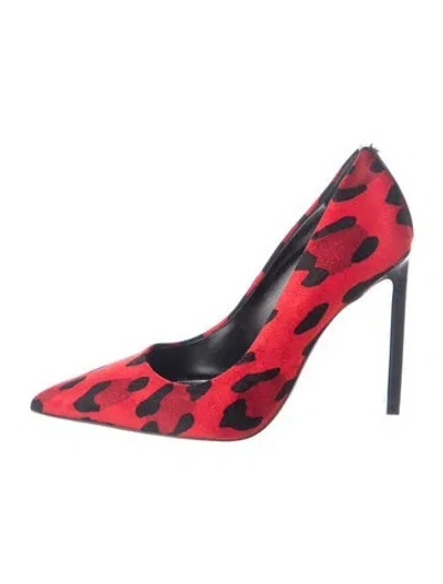 Pre-owned Tom Ford Velvet Camouflage Print Pumps In Red