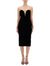 Tom Ford Strapless Plunge Neck Stretch Velvet Cocktail Dress In Black