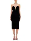 Tom Ford Strapless Plunge Neck Stretch Velvet Cocktail Dress In Black