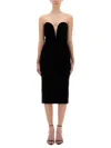 Tom Ford Strapless Plunge Neck Stretch Velvet Cocktail Dress In Black