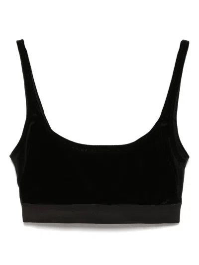 Tom Ford Velvet Cropped Top In Black
