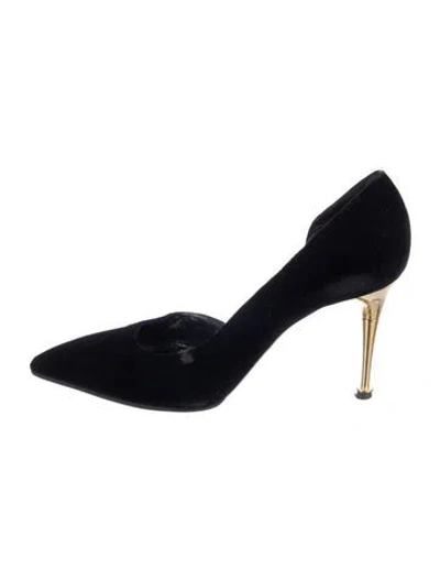Pre-owned Tom Ford Velvet D'orsay Pumps In Black