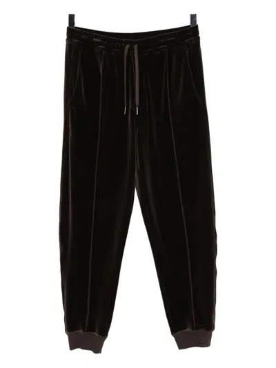 Tom Ford Velvet Drawstring Trousers In Black