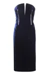 Tom Ford Strapless Velvet Midi Dress With Structured Bodice