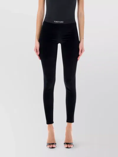 TOM FORD VELVET FINISH STRETCH VELOUR LEGGINGS
