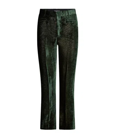 Tom Ford Velvet Flared Trousers In Green
