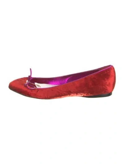 Pre-owned Tom Ford Velvet Flats In Red