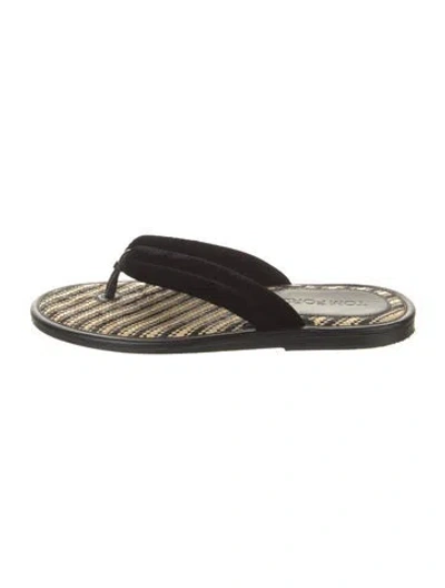 Pre-owned Tom Ford Velvet Flip Flops In Black