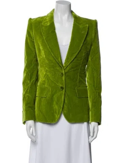 Pre-owned Tom Ford Velvet Floral Print Blazer In Green