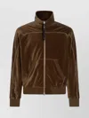 Tom Ford Cotton-blend Velvet Track Jacket In Brown