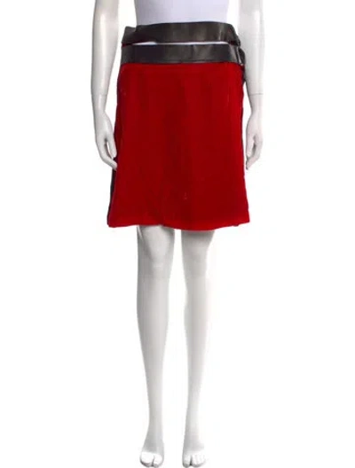 Pre-owned Tom Ford Velvet Knee-length Skirt In Red