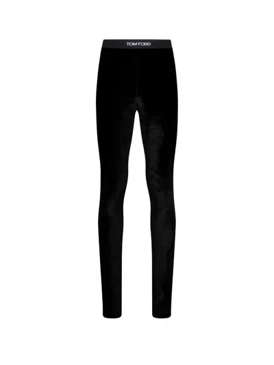 Tom Ford Velvet Leggings In Black