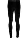 Tom Ford Stretch Lustrous Velour Signature Leggings Trousers Black