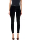 Tom Ford Form-fitting Black Velour Leggings In Black