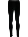 Tom Ford Stretch Lustrous Velour Signature Leggings In Black