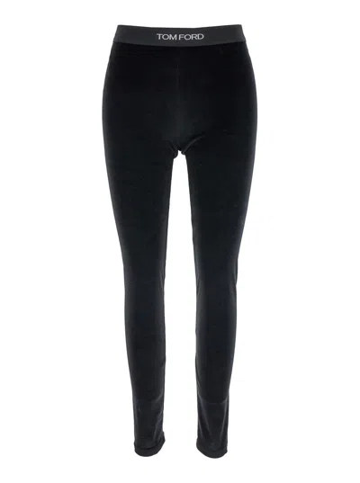 Tom Ford Velvet Leggings In Black