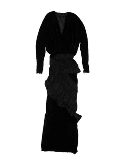 Pre-owned Tom Ford Velvet Long Dress In Black
