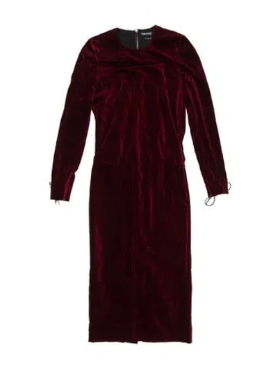 Pre-owned Tom Ford Velvet Long Dress In Burgundy