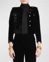 Tom Ford Cropped Velvet Jacket In Black