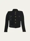 Tom Ford Cropped Velvet Jacket In Black