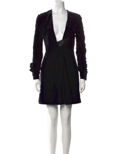 Pre-owned Tom Ford Velvet Mini Dress In Black
