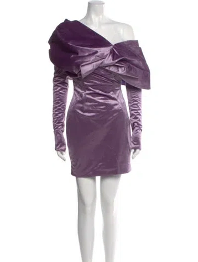 Pre-owned Tom Ford Velvet Mini Dress In Purple