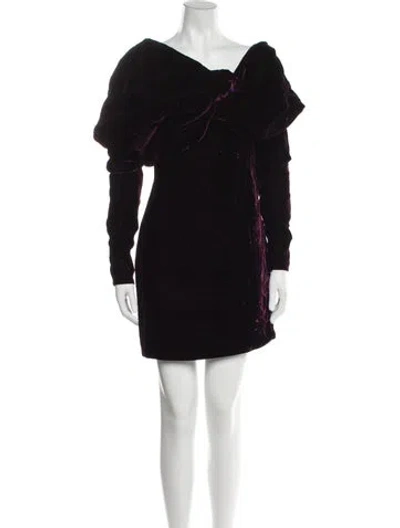 Pre-owned Tom Ford Velvet Mini Dress In Purple
