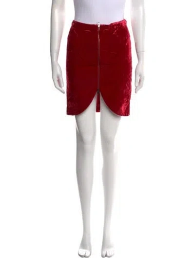 Pre-owned Tom Ford Velvet Mini Skirt In Red