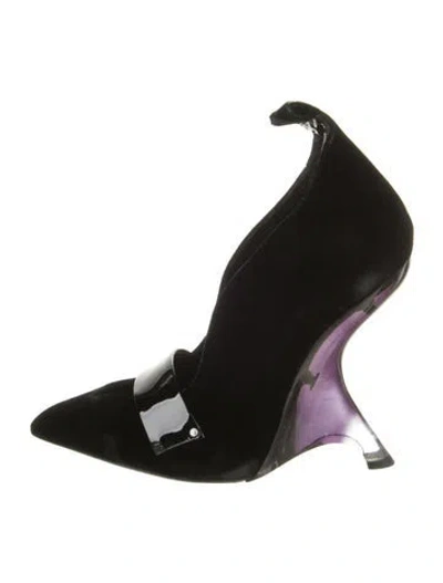 Pre-owned Tom Ford Velvet Mules In Black