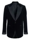 Tom Ford Shelton Tuxedo Jacket In Velluto Con Collo In Raso In Black