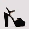 Tom Ford Brigitte Bow-embellished Velvet Platform Sandals In Black