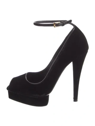 Pre-owned Tom Ford Velvet Pumps In Black