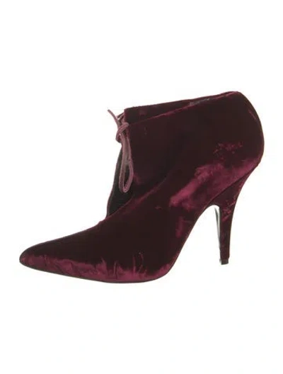 Pre-owned Tom Ford Velvet Pumps In Burgundy