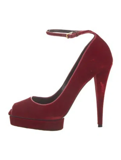 Pre-owned Tom Ford Velvet Pumps In Red