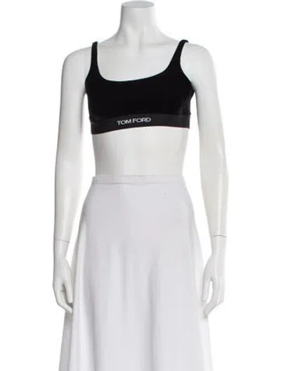 Pre-owned Tom Ford Velvet Scoop Neck Sports Bra In Black