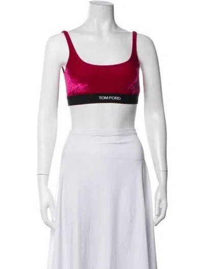Pre-owned Tom Ford Velvet Scoop Neck Sports Bra In Blue
