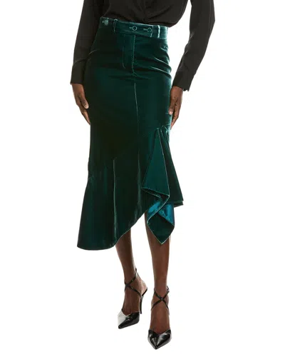Tom Ford Velvet Silk-lined Skirt In Peacock