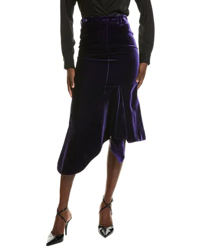Tom Ford Velvet Silk-lined Skirt In Purple