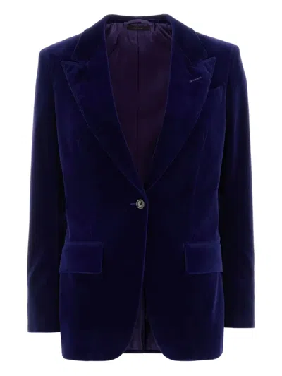 TOM FORD VELVET SINGLE-BUTTON BLAZER