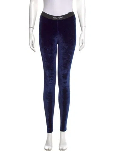 Pre-owned Tom Ford Velvet Skinny Leg Pants In Blue