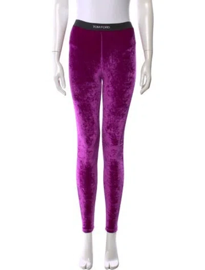 Pre-owned Tom Ford Velvet Skinny Leg Pants In Purple