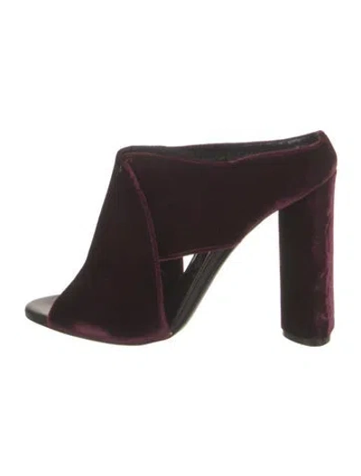 Pre-owned Tom Ford Velvet Slides In Burgundy