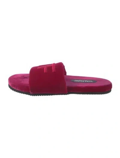 Pre-owned Tom Ford Velvet Slides In Pink