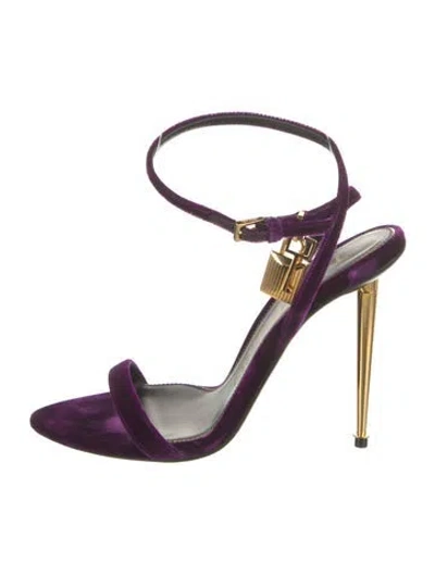 Pre-owned Tom Ford Velvet Slingback Pumps In Purple