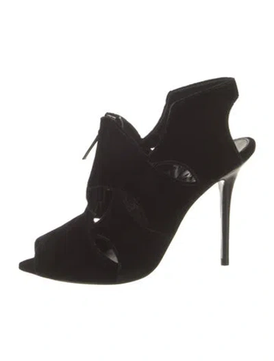 Pre-owned Tom Ford Velvet Slingback Sandals In Black