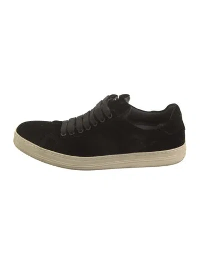 Pre-owned Tom Ford Velvet Sneakers In Black